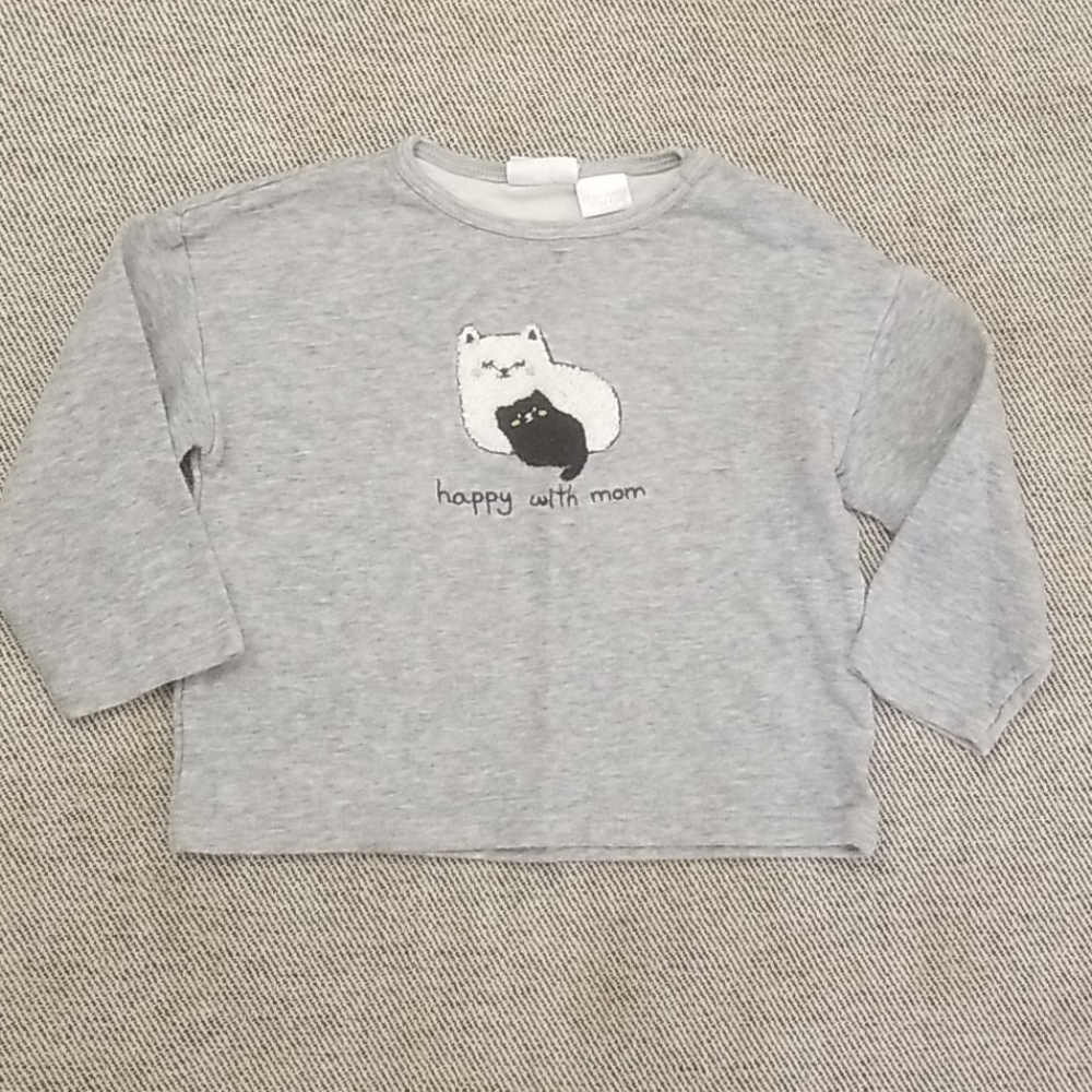 Zara Baby Girl Light Sweatshirt Cats 6-9M